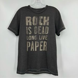 Fossil ‘Rock is Dead’ Crewneck Short Sleeve T-shirt Gray Size M